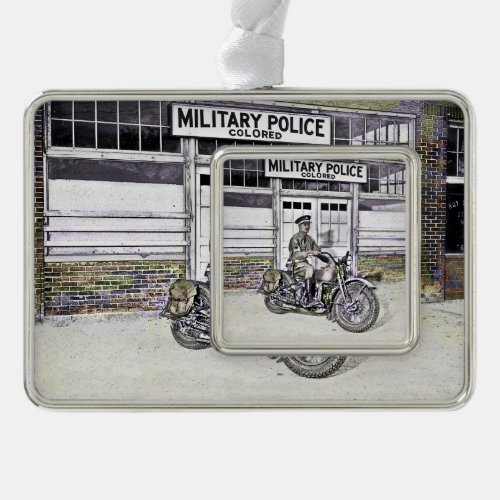 Black Motorcycle Police ww2 Christmas Ornament