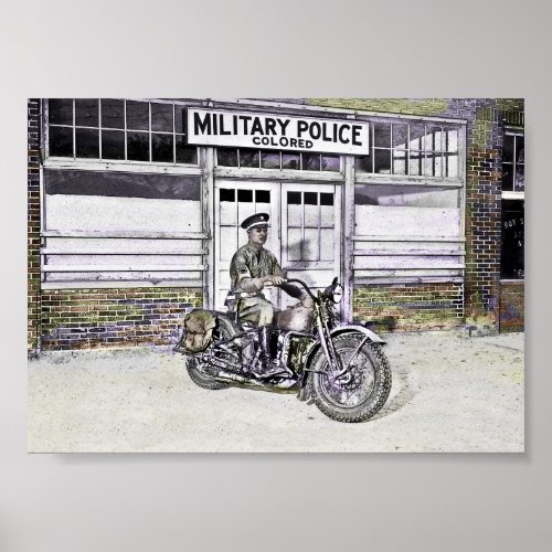 Black Motorcycle Police ww2 Poster