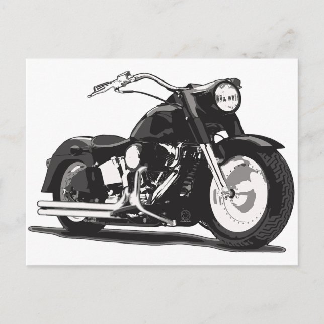 Black motorcycle postcard (Front)