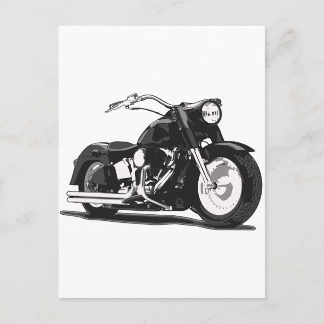 Black motorcycle postcard (Front)