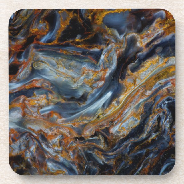 Black Mottled Pietersite Beverage Coaster (Front)