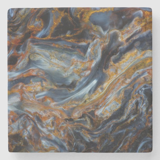 Black Mottled Pietersite Stone Coaster (Front)