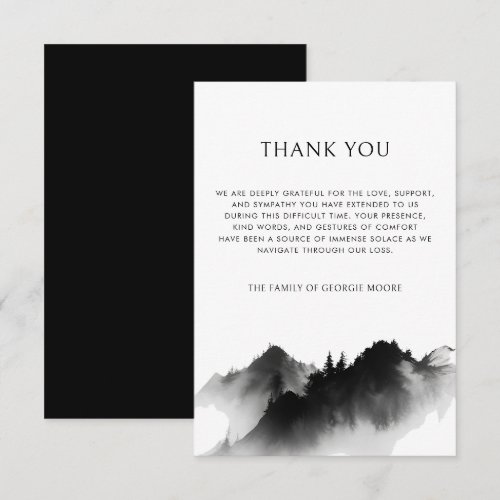 Black Mountain Forest Funeral Sympathy Memorial