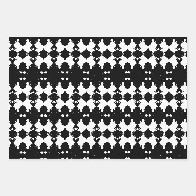 Black Mourning Tree Bark Patterned Wrapping Paper Sheets (Front)