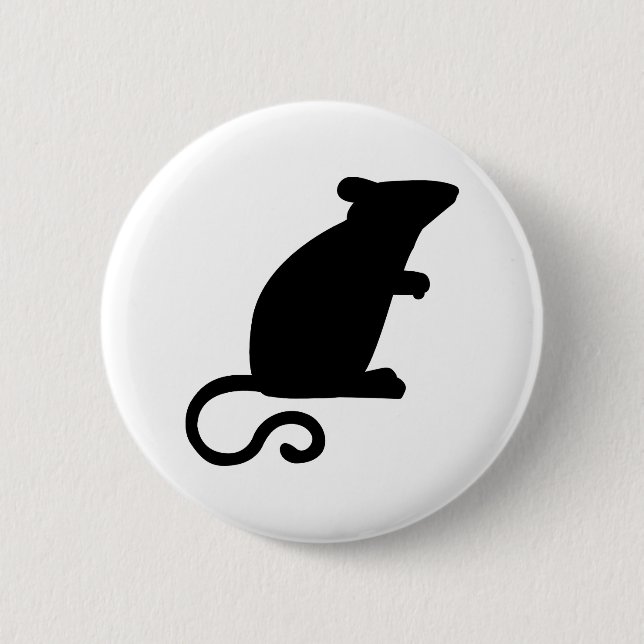 Black mouse pinback button (Front)