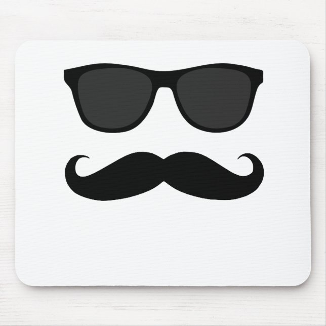 Black Moustache and Sunglasses Humour Gift Mouse Pad (Front)