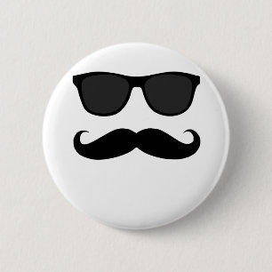 Black Moustache and Sunglasses Humour Gift Pinback Button