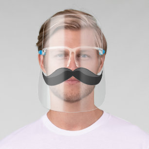 Black Moustache Face Shield
