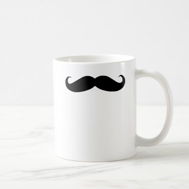 Black Moustache Humor for Dads Coffee Mug (Right)