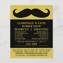 Black Moustache, Men's Barbers Advertising Flyer