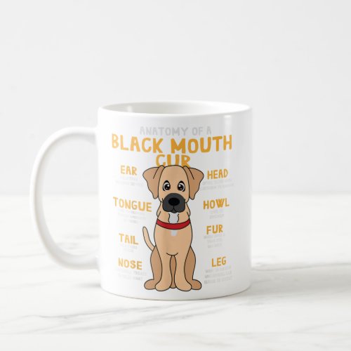 Black Mouth Cur Anatomy Funny Dog Mom Dad Cute Coffee Mug