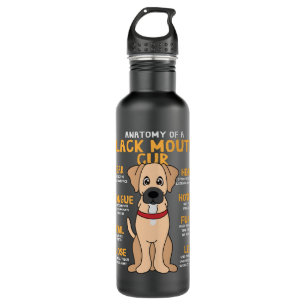 Black Mouth Cur Anatomy Funny Dog Mom Dad Cute Gif Stainless Steel Water Bottle