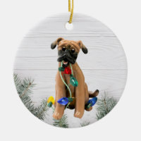 Black Mouth Cur Christmas Ornament