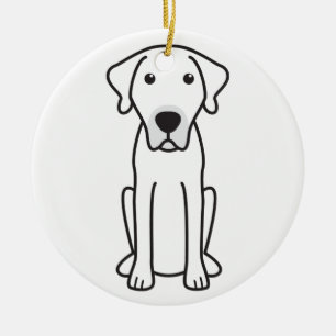Black Mouth Cur Dog Cartoon Ceramic Ornament
