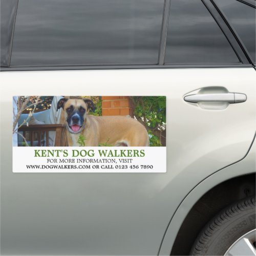 Black Mouth Cur Dog Walker Service Advertising Car Magnet