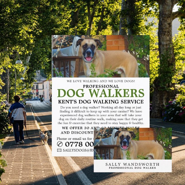 Black Mouth Cur,  Dog Walker Service Business Card (Creator Uploaded)