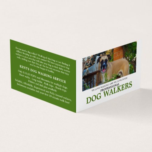 Black Mouth Cur Dog Walker Service Detailed Business Card