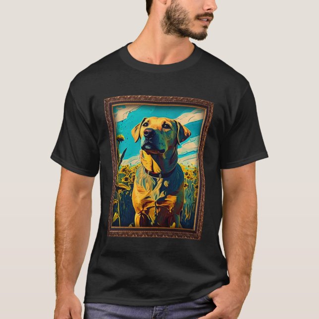 Black Mouth Cur Painting Sunflower Flower Mom Wome T-Shirt (Front)