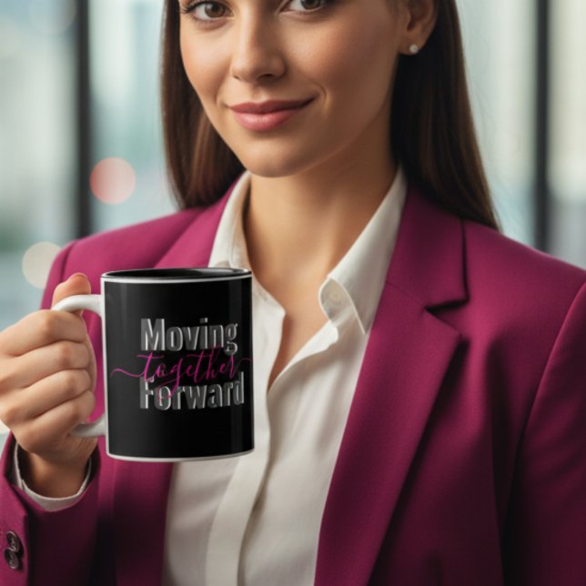 Black Moving Forward Together Typography Mug (Creator Uploaded)