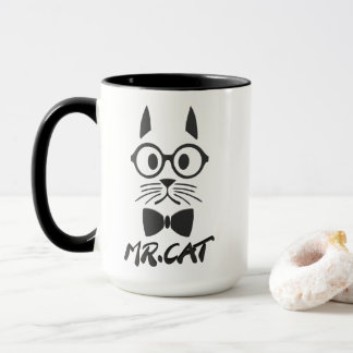 Black Mr Cat Mug