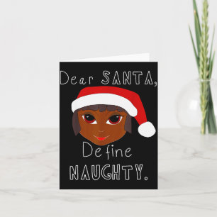 Black Mrs Claus Santa Define Naughty Black Family Card