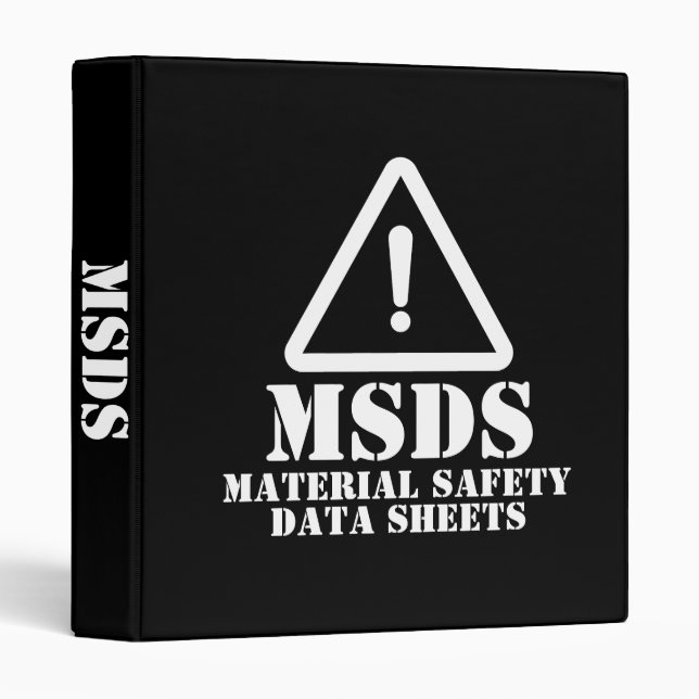 Black MSDS Material Safety Data Sheets Binder (Front/Spine)