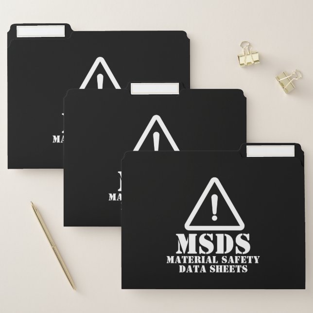 Black MSDS Material Safety Data Sheets File Folder (Set)