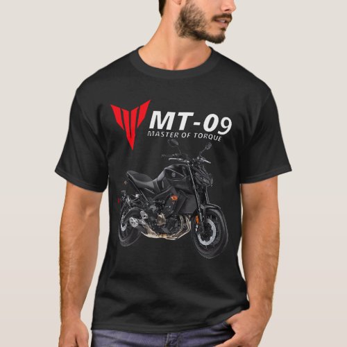 Black Mt_09 Motorcycle T_Shirt