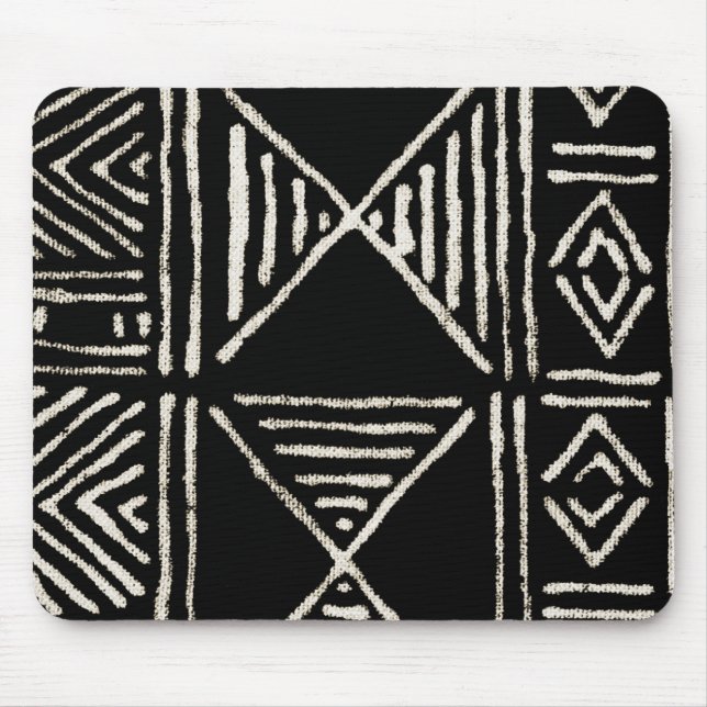 Black Mud Cloth Mouse Pad (Front)