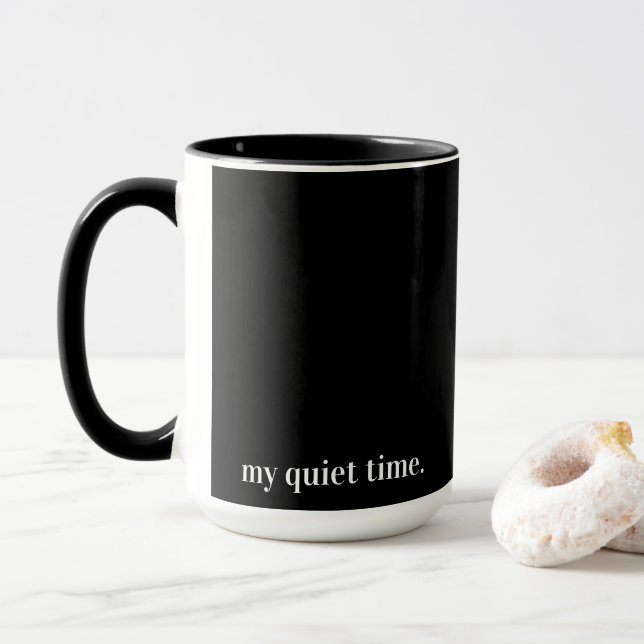 Black Mug My quiet time  (With Donut)