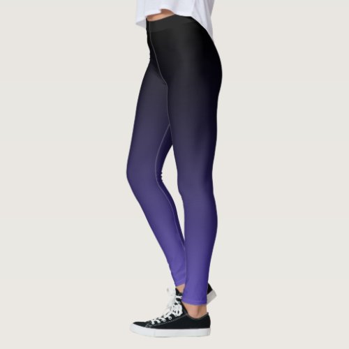 Black Mulberry Blue Purple Ombre Gradient Leggings