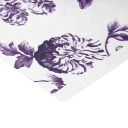 Black Mulberry Purple Vintage Floral Toile No2 Tissue Paper