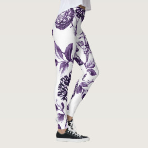 Black Mulberry Vintage Floral Toile No.2 Leggings
