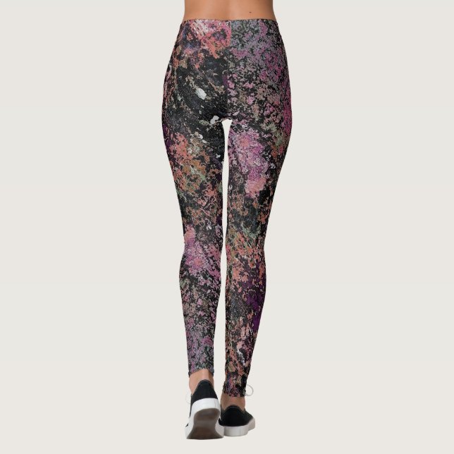 Black Multi-Color Leggings - HAMbWG (Back)