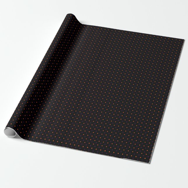 Black & Multi Mini Polka Dots 02 Wrapping Paper (Unrolled)