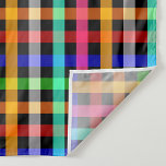 Black Multicolored Gingham Plaid Pattern Design  Fabric
