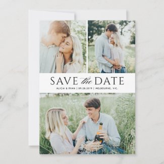Black multiple photos save the date