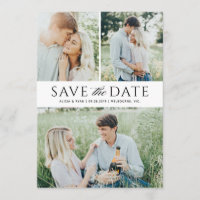 Black multiple photos save the date