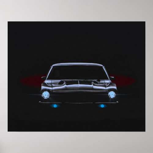Black Muscle Car on dark background Poster