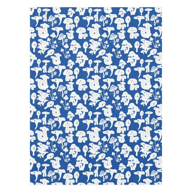 Black mushroom pattern 01b blue BG Tablecloth (Front)