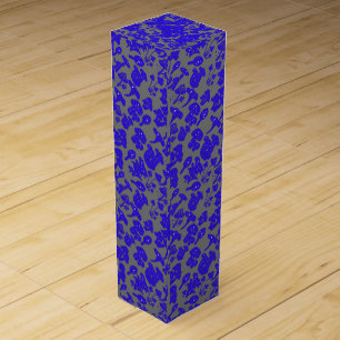 Black mushroom pattern 01blue Grey BG Wine Box