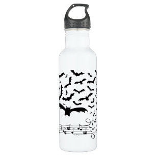 Black Music Bats Design Stainless Steel Water Bottle