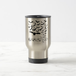 Black Music Bats Design Travel Mug
