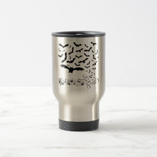 Black Music Bats Design Travel Mug