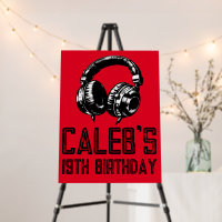 Black Music Headphones Dance DJ Birthday Party