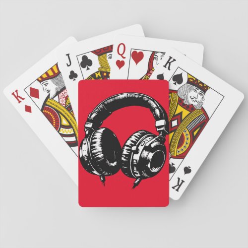Black Music Headphones DJ Birthday Party Favor Poker Cards