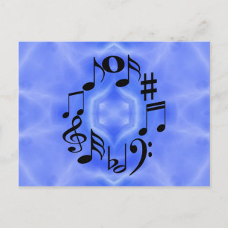 Black Music Note Keys Postcard