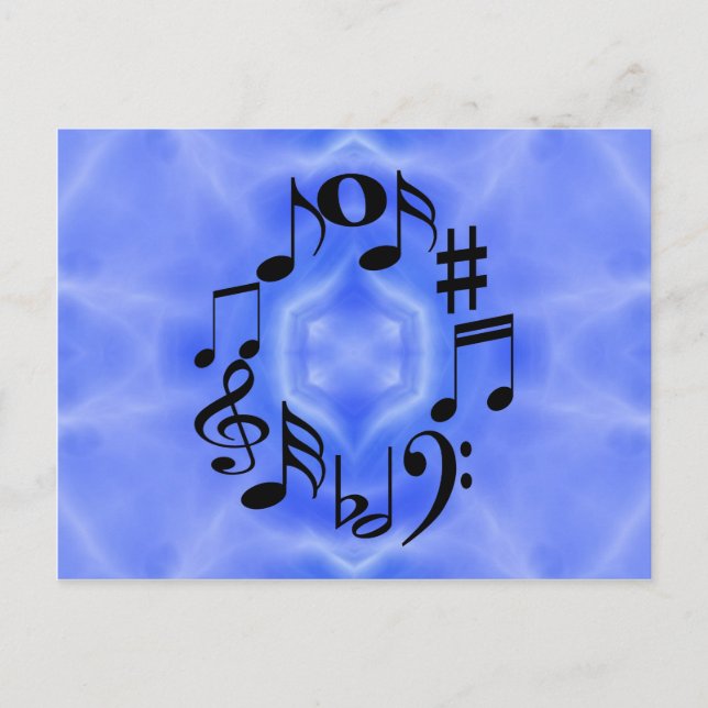Black Music Note Keys Postcard (Front)