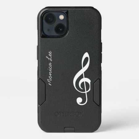 Black Music Note Personalized Iphone 13 Case