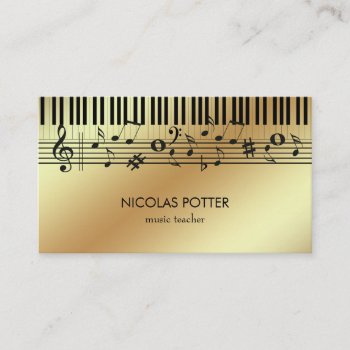 Black Music Notes Business Card by gogaonzazzle at Zazzle
